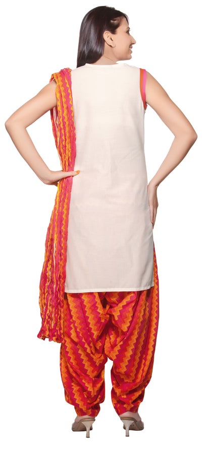 Trishaa Women's Salwaar Kameez Set with Embroidered Yoke - Back