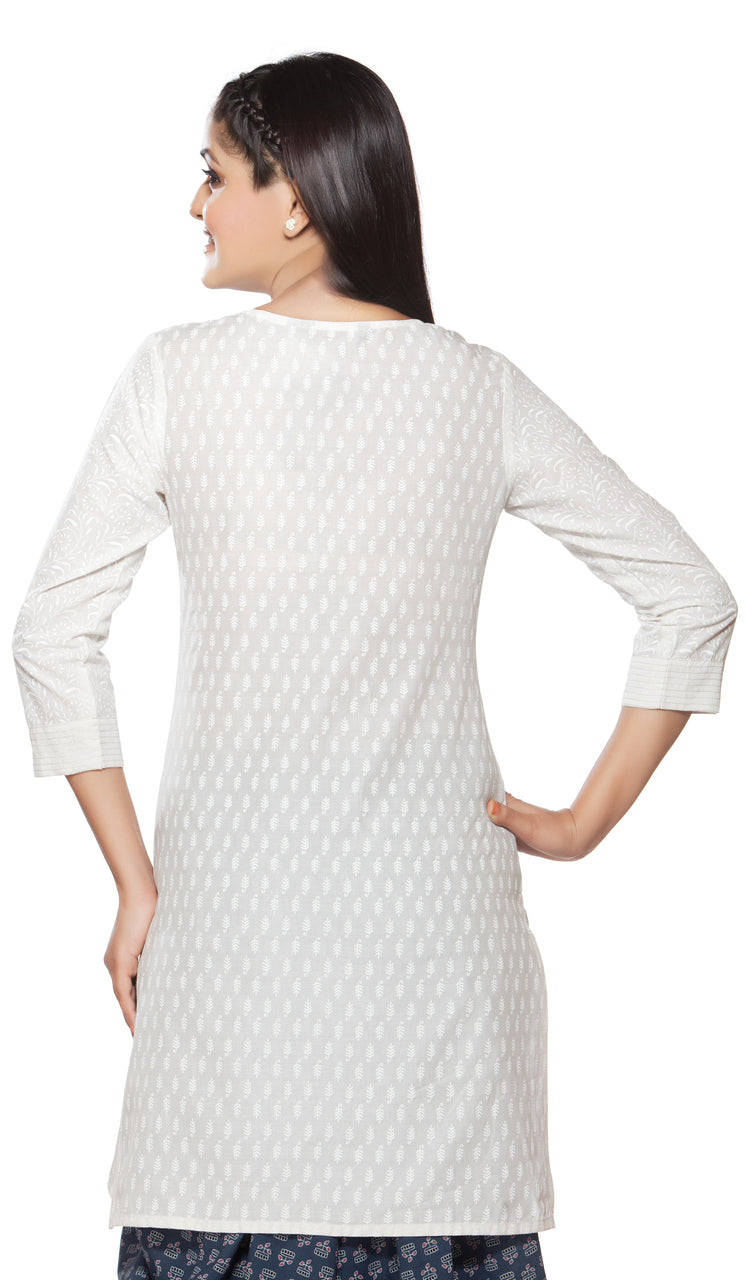 Rangmanch Women's Kurta Tunic - Sequinsed Neckline ÌÎÌ_Ì´åÇÌÎÌ__ÌÎÌ_ÌÎ_ÌÎÌ_Ì´åÌÎÌ_ÌÎ_ÌÎÌ_Ì´å« Off White Back