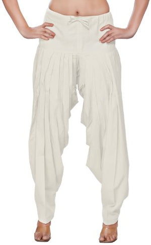 Womens Indian Ethnic Bottomwear Harem Pants-Off White