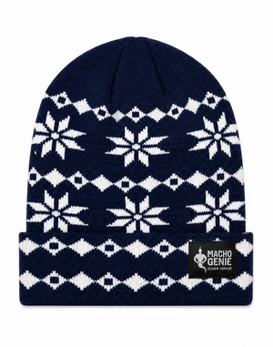 Macho Genie Men’s Nordic Knitted Beanie Cap – Navy Blue