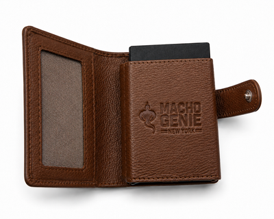 Macho Genie Urban Wrap RFID Leather Card Wallet – Tan Brown