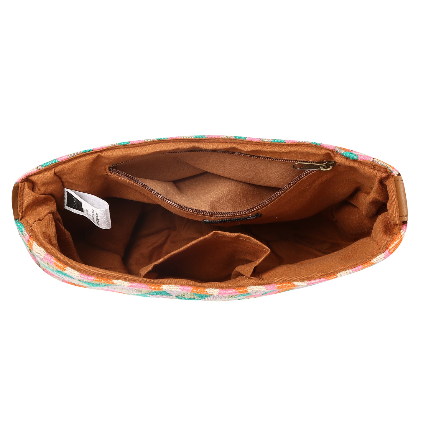 Women's Crossbody Multicolored Diamond Textured Bag