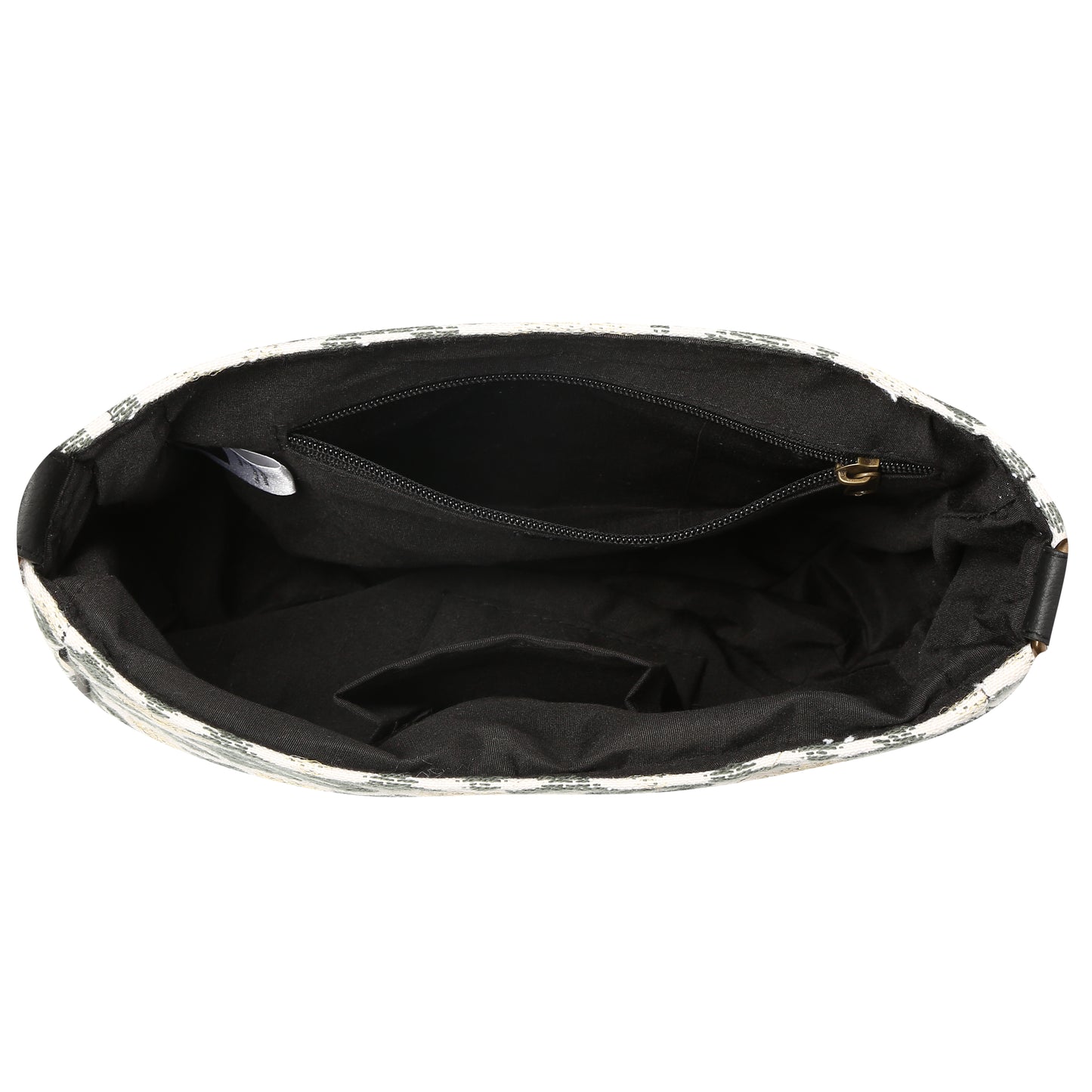 Women's Crossbody Black and White Diamond Textured Bag
