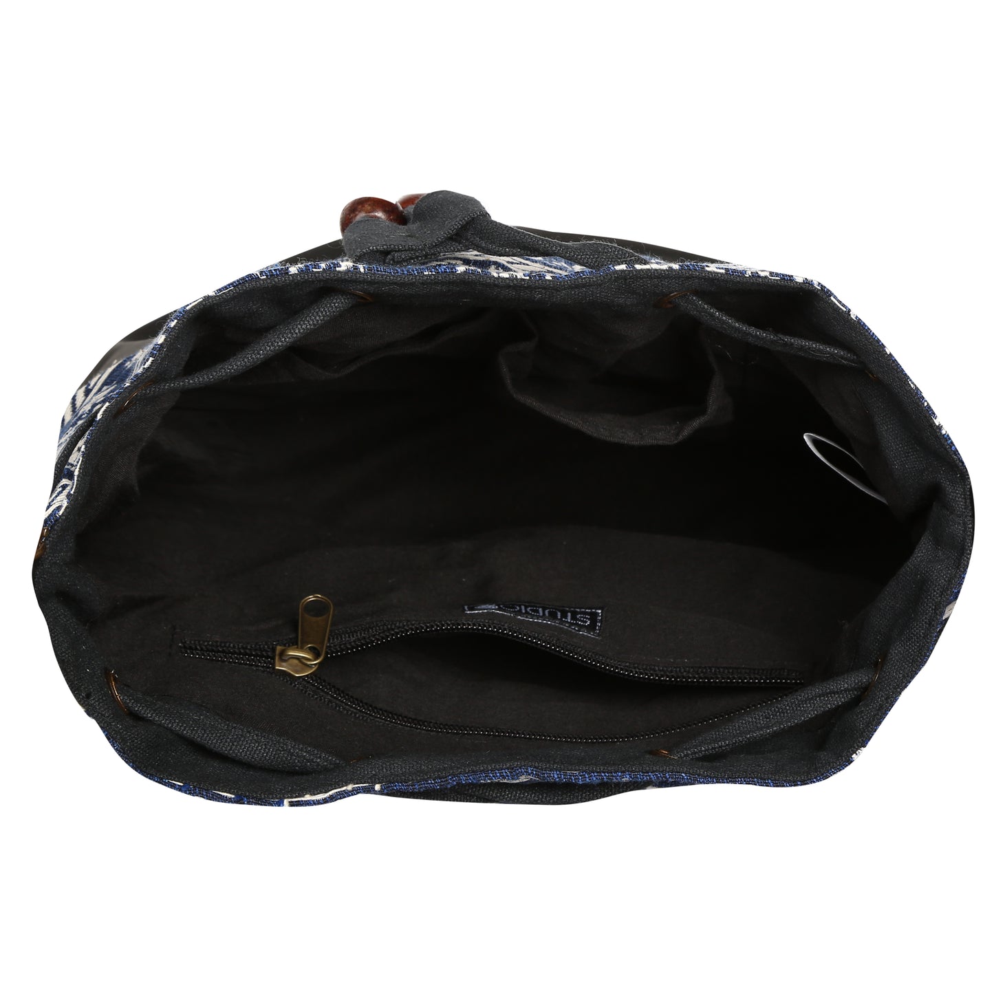 Women's Crossbody Floral Navy Blue Striped Black Bucket Bag