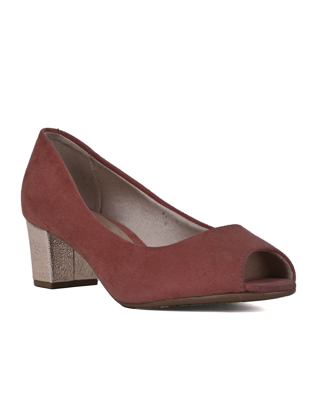 Jove Women's Peep Toe Pumps Maroon