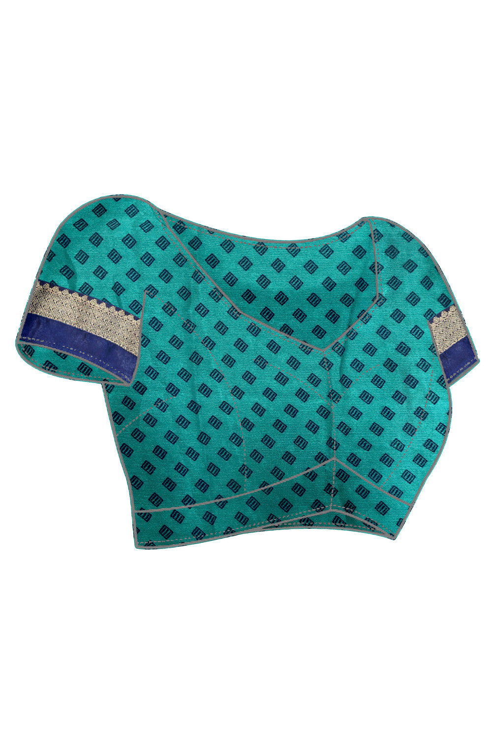 In-Sattva Women's Heritage Moss Chiffon Polka Dot Saree; Cobalt Blue