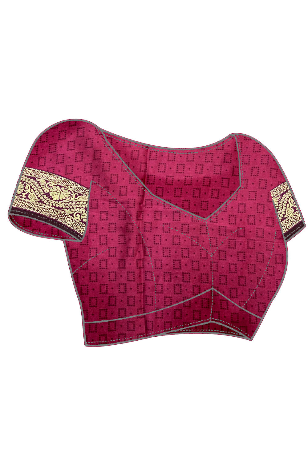 In-Sattva Women's Heritage Moss Chiffon Polka Dot Saree; Rouge Pink
