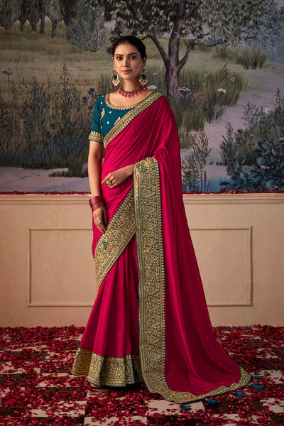 In-Sattva Women's Heritage Vichitra Patola Art Silk Saree; Imperial Red