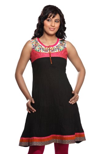 Women's Indian Kurta Tunic Black