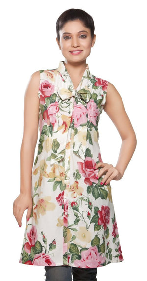 Akkriti Women's Kurta Tunic- Allover Floral Print ÌÎÌ_Ì´åÇÌÎÌ__ÌÎÌ_ÌÎ_ÌÎÌ_Ì´åÌÎÌ_ÌÎ_ÌÎÌ_Ì´å« Front