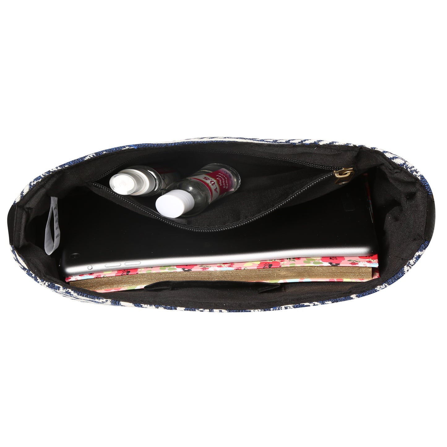 Women's Crossbody Navy Blue Floral Striped Bag