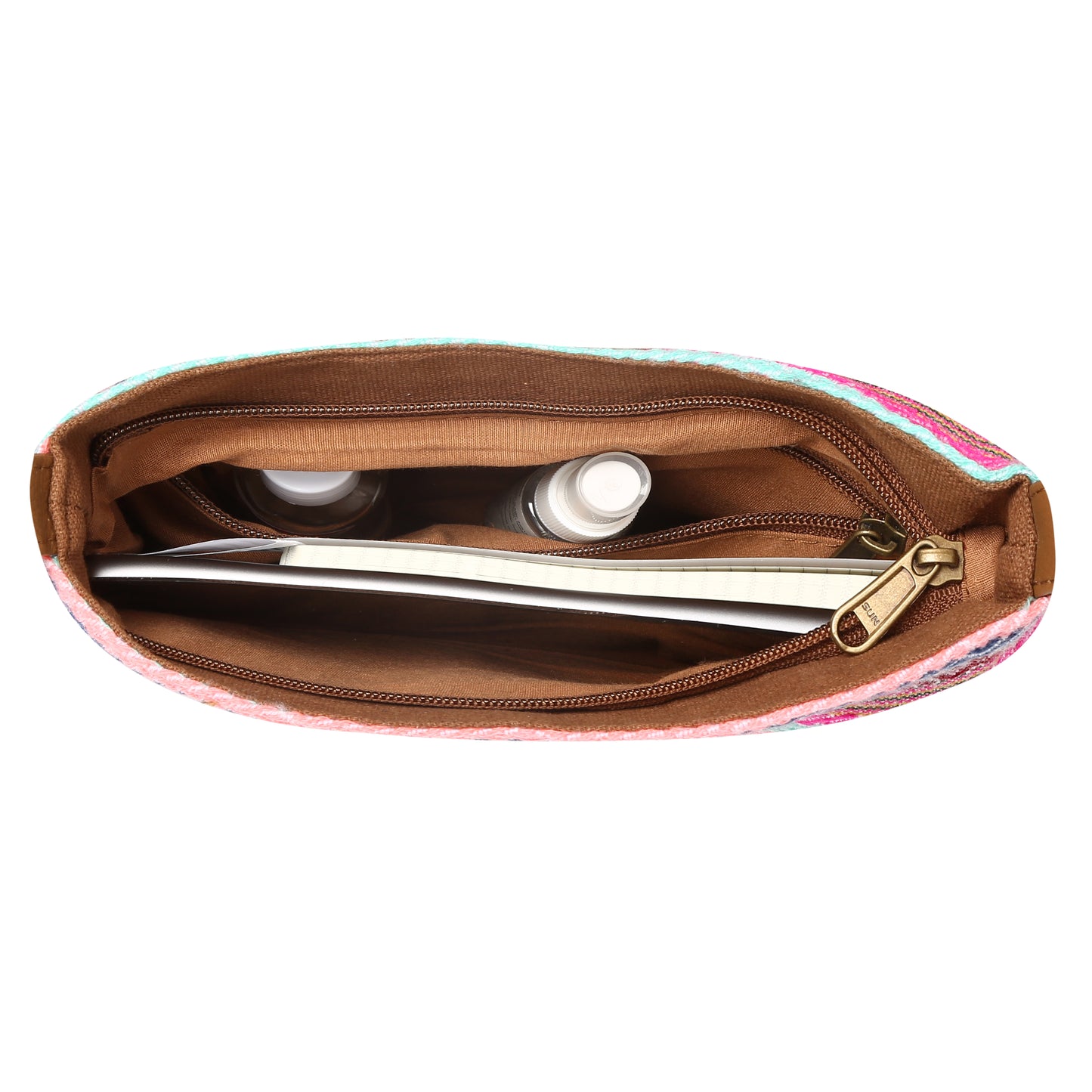 Women's Crossbody Multicolored Striped Print w/Tassel