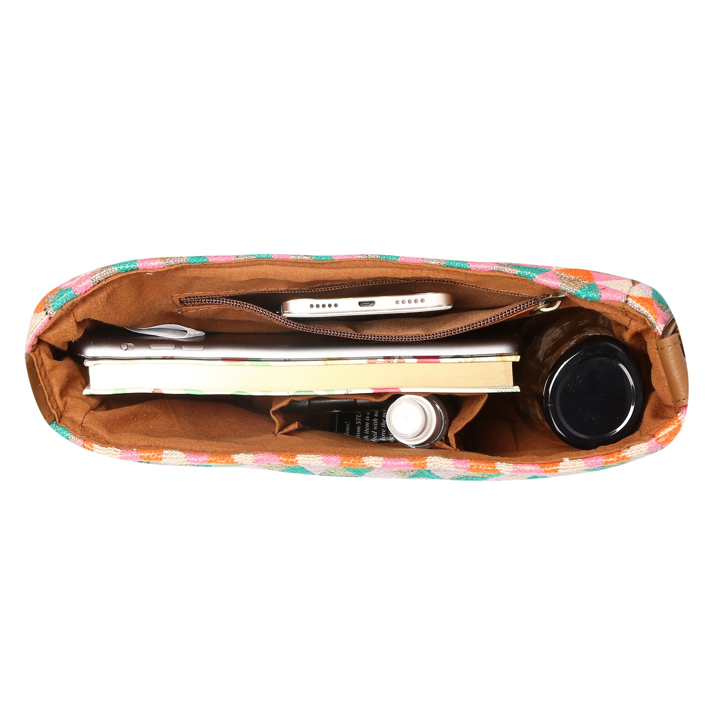 Women's Crossbody Multicolored Diamond Textured Bag