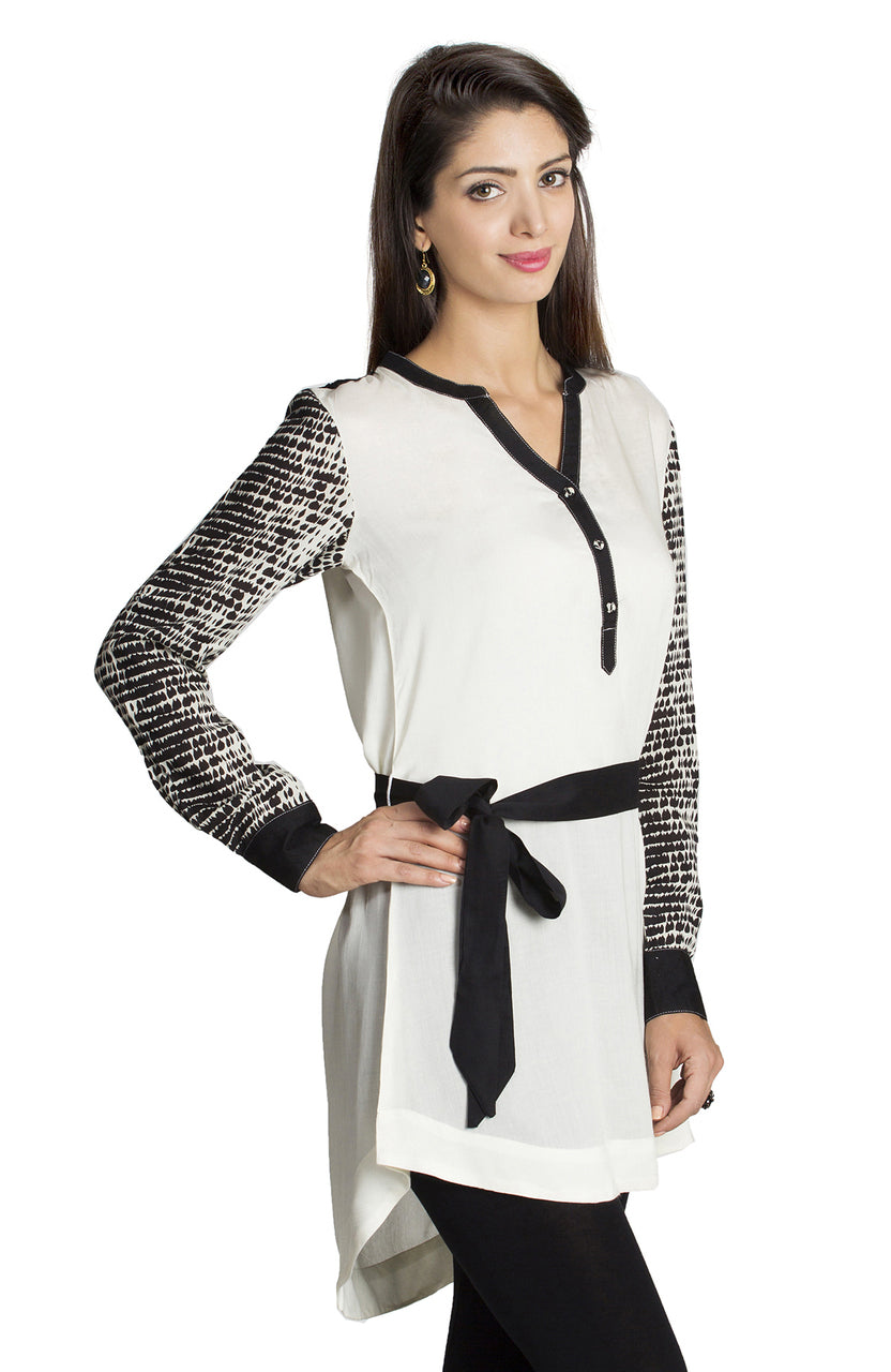 MOHR Women's Tunic Shirt with Printed Sleeves Ì´Ì_ÌÎÌÌÎÌ¥ Side