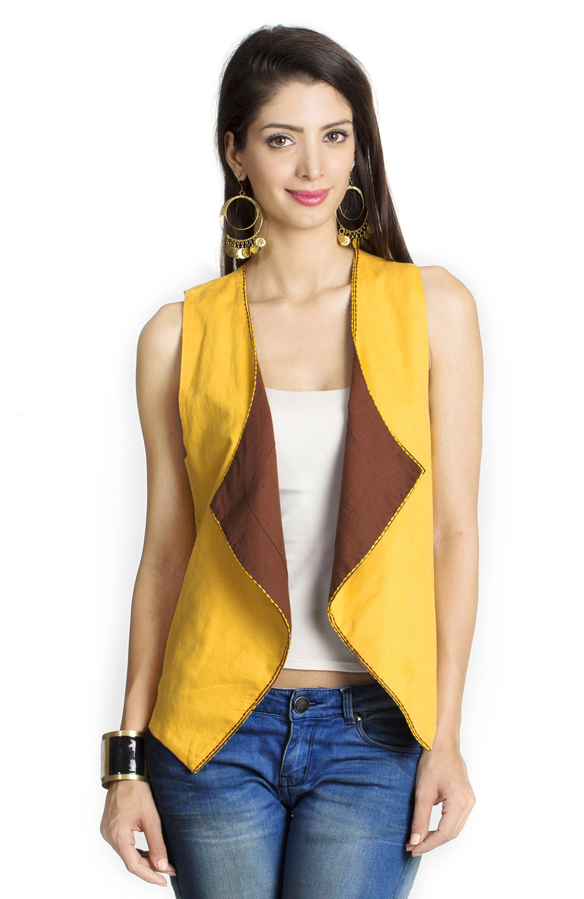MOHR Women's Dark Yellow Reversible Vest åäÌÝÌÕ Front