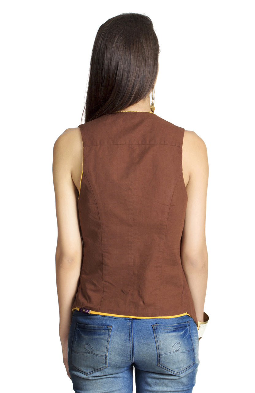 MOHR Women's Dark Yellow Reversible Vest åäÌÝÌÕ Back