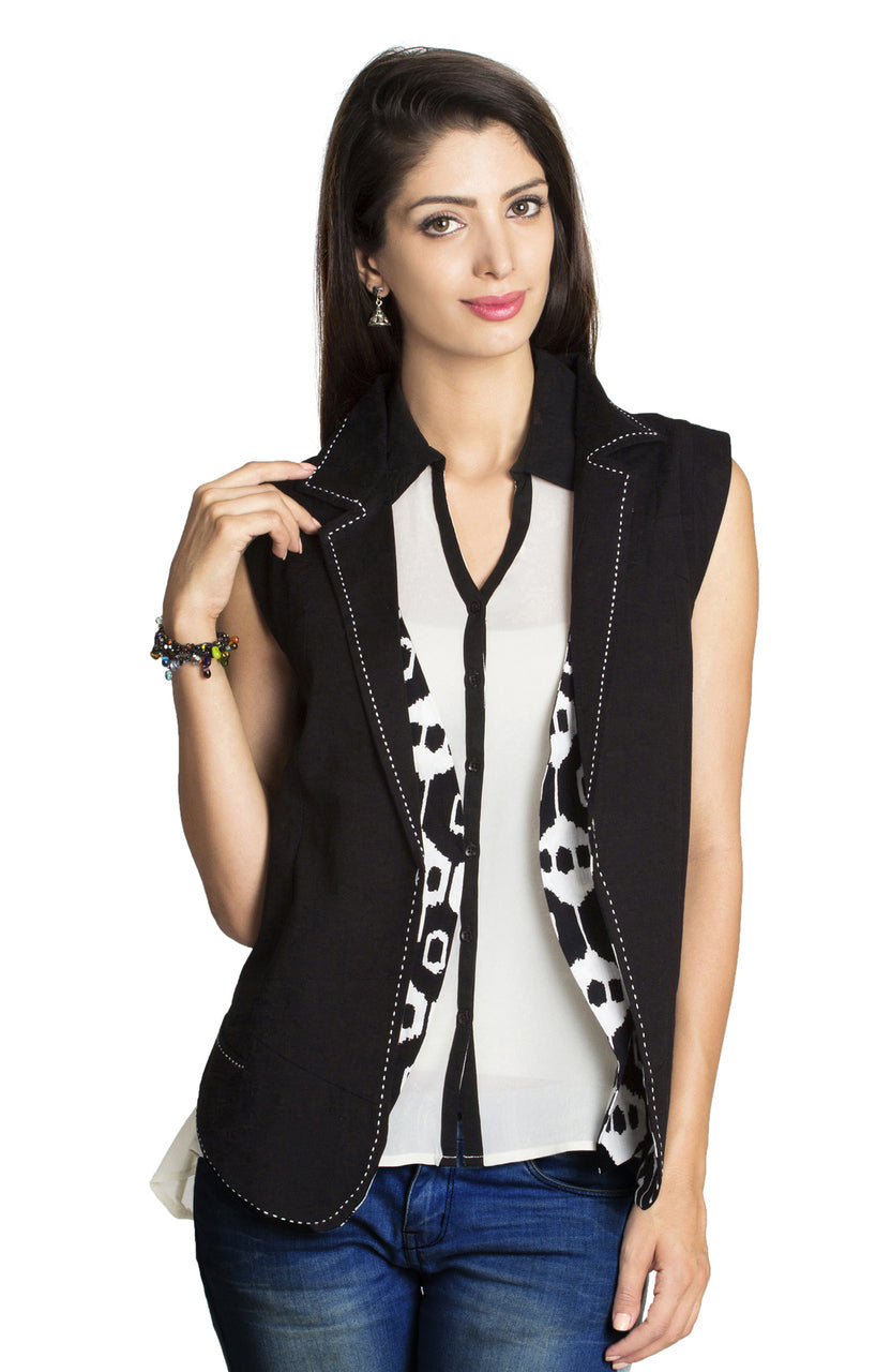 MOHR Women's Black Reversible Vest åäÌÝÌÕ Front