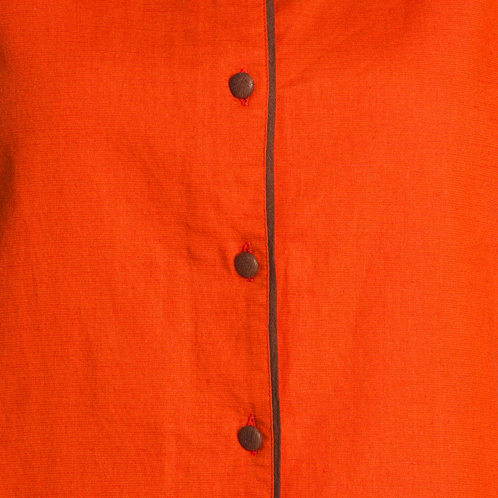 MOHR Women's Dark Orange Tunic Shirt with Mandarin Collar Ì´Ì_ÌÎÌÌÎÌ¥ Detail