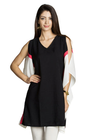 MOHR Women's Tunic Shirt with Sleeveless Color Blocking Ì´Ì_ÌÎÌÌÎÌ¥ Front