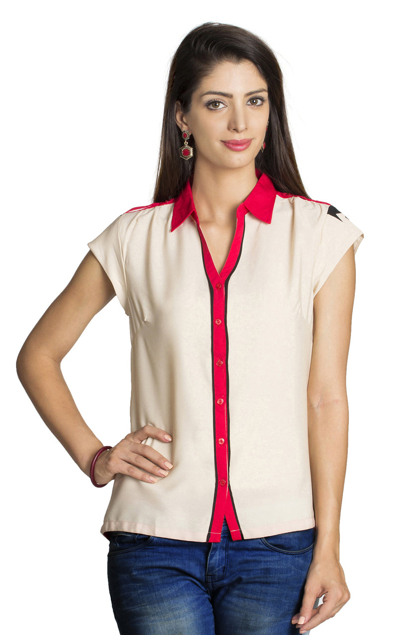MOHR Women's Shirt with Color Blocking and Abstract Print Ì´Ì_ÌÎÌÌÎÌ¥ Front