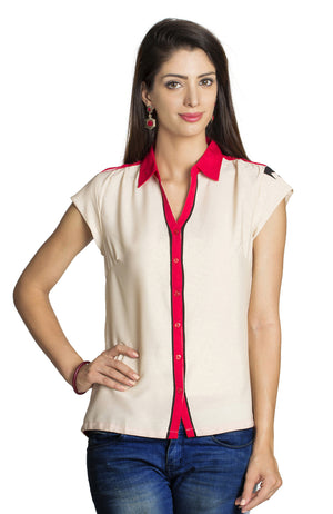 MOHR Women's Shirt with Color Blocking and Abstract Print Ì´Ì_ÌÎÌÌÎÌ¥ Front