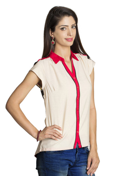 MOHR Women's Shirt with Color Blocking and Abstract Print Ì´Ì_ÌÎÌÌÎÌ¥ Side