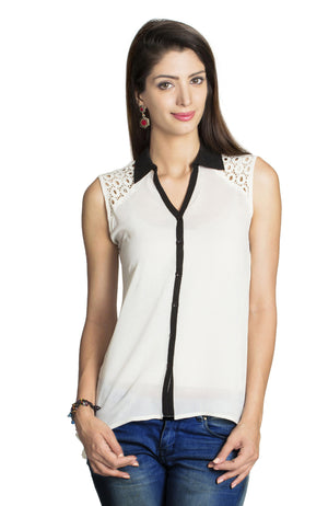 MOHR Women's Shirt with Lace Embellishment Ì´Ì_ÌÎÌÌÎÌ¥ Front