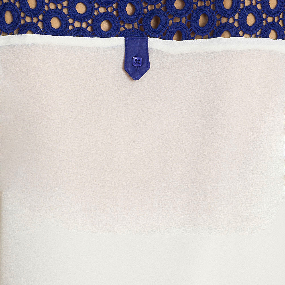 MOHR Women's Shirt with Blue Lace Embellishment Ì´Ì_ÌÎÌÌÎÌ¥ Detail