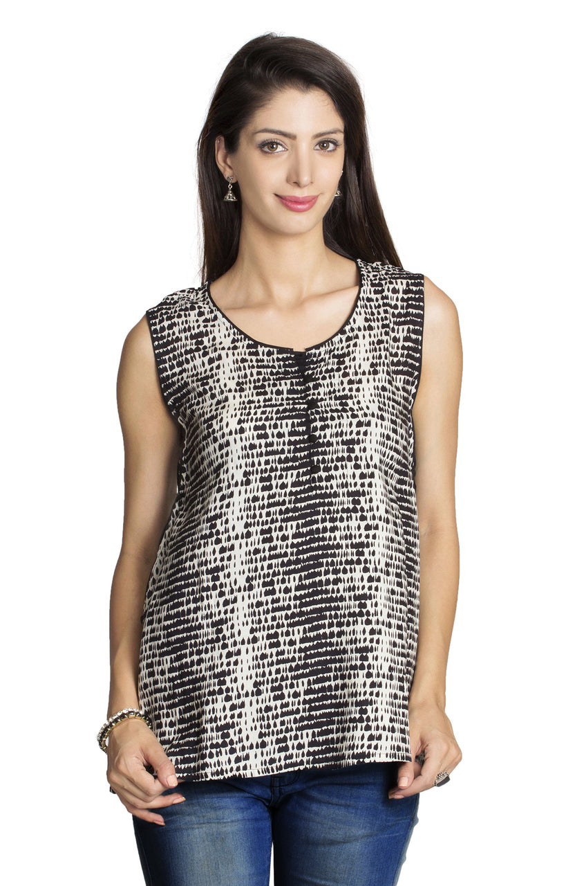 MOHR Women's Sleeveless Printed Tunic Shirt Ì´Ì_ÌÎÌÌÎÌ¥ Front