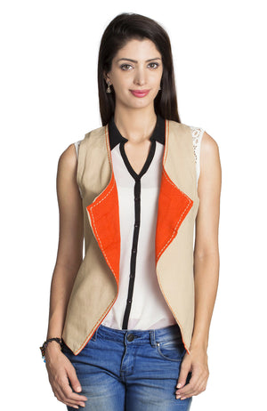 MOHR Women's Beige Reversible Vest åäÌÝÌÕ Front