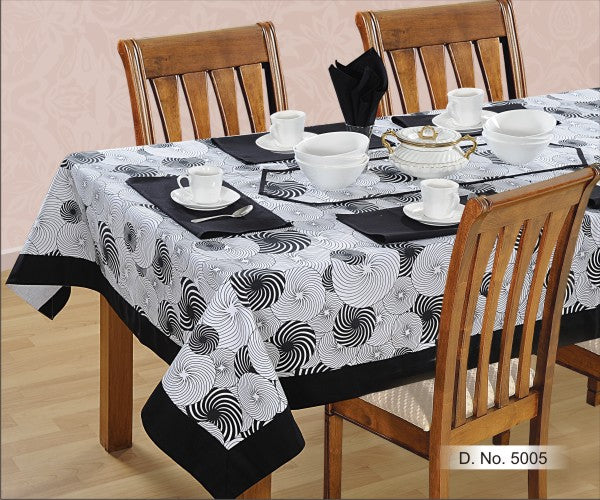 In-Sattva Home 100% Cotton Geometric Print Washable Table Cloth
