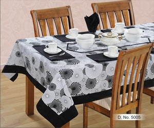 In-Sattva Home 100% Cotton Geometric Print Washable Table Cloth