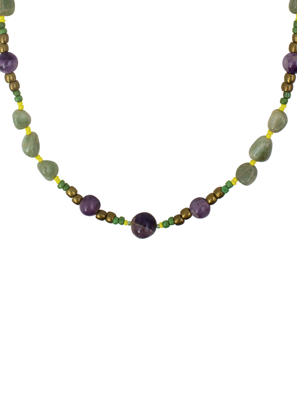 Ivory Tag Purple and Green Stone Beaded Necklace ÛÒ Detail