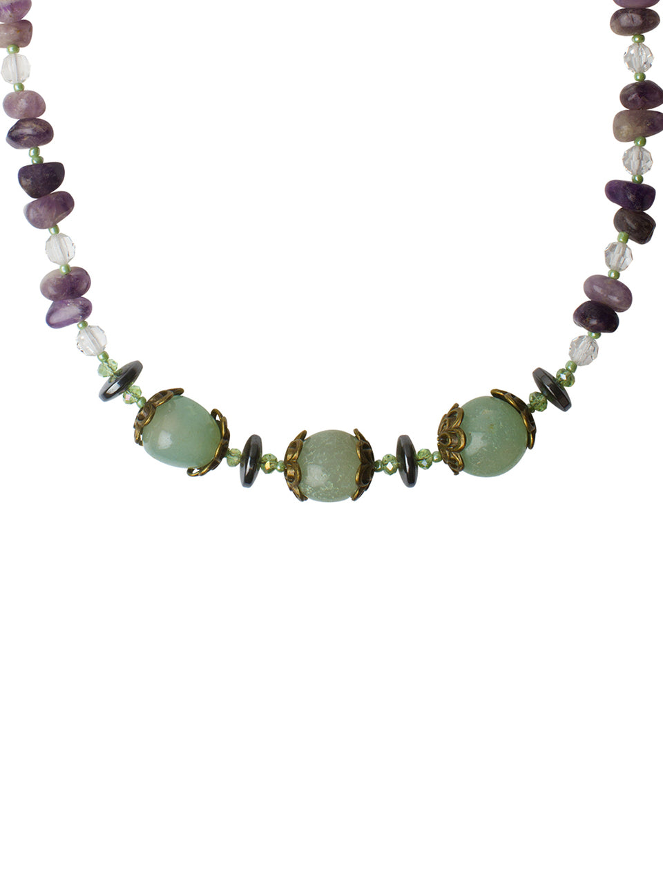 Ivory Tag Purple and Green Stone Necklace ÛÒ Detail