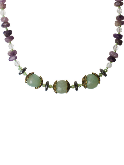 Ivory Tag Purple and Green Stone Necklace ÛÒ Detail
