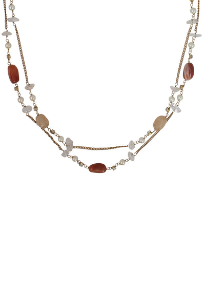 Ivory Tag Shades of Amber Stone Necklace ÛÒ Detail