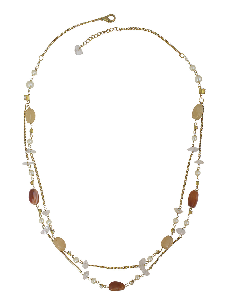 Ivory Tag Shades of Amber Stone Necklace