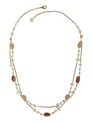 Ivory Tag Shades of Amber Stone Necklace