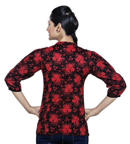 Womens Indian Ethnic Printed Pleated Effect Kurta Tunic