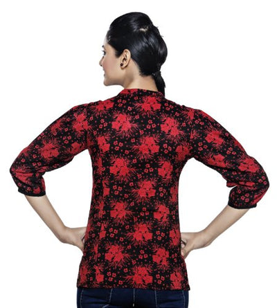 Womens Indian Ethnic Printed Pleated Effect Kurta Tunic