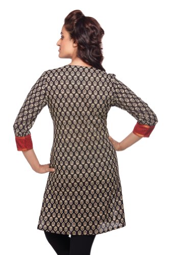Women's Indian MixNMatch Printed Kurta Black