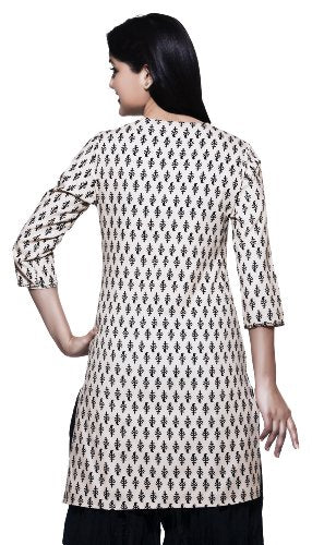 Womens Indian Ethnic Casual Kurta Tunic Beige