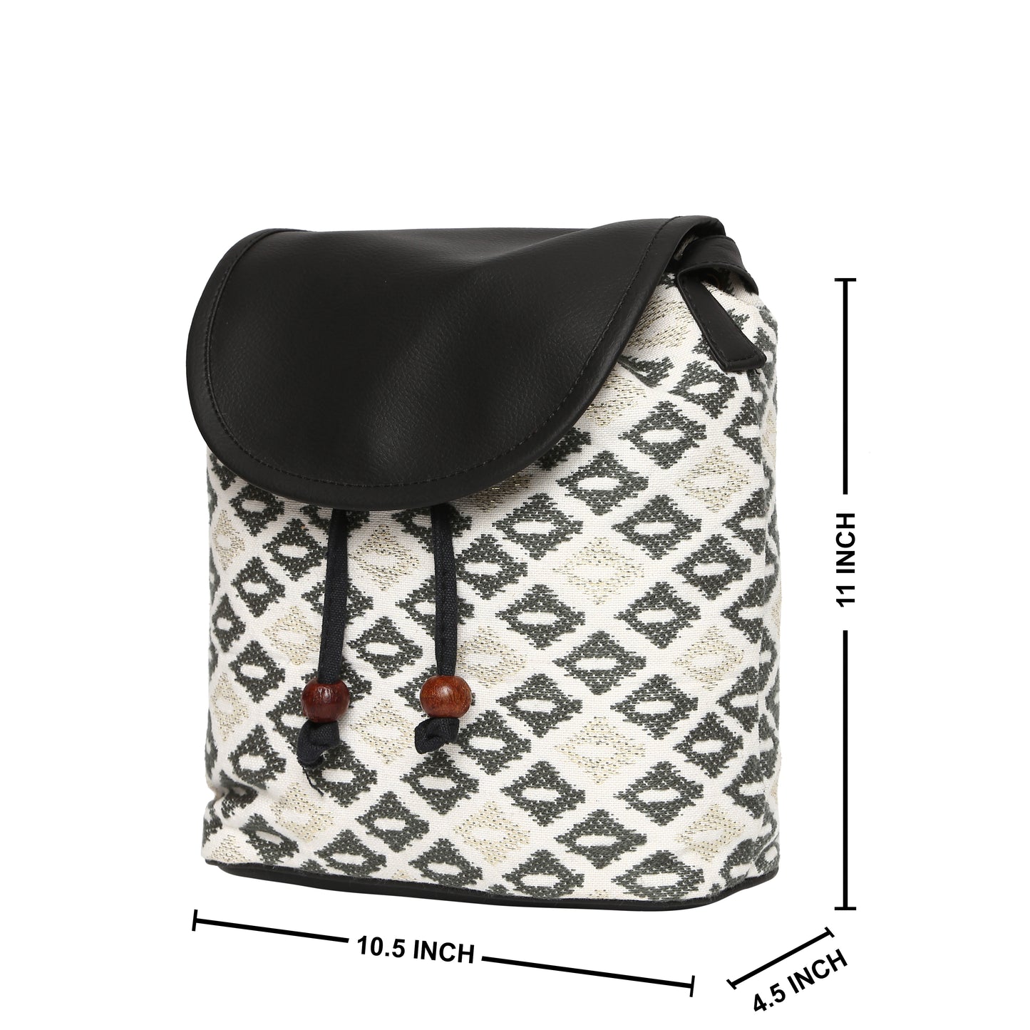 Women's Crossbody Black and White Diamond Print