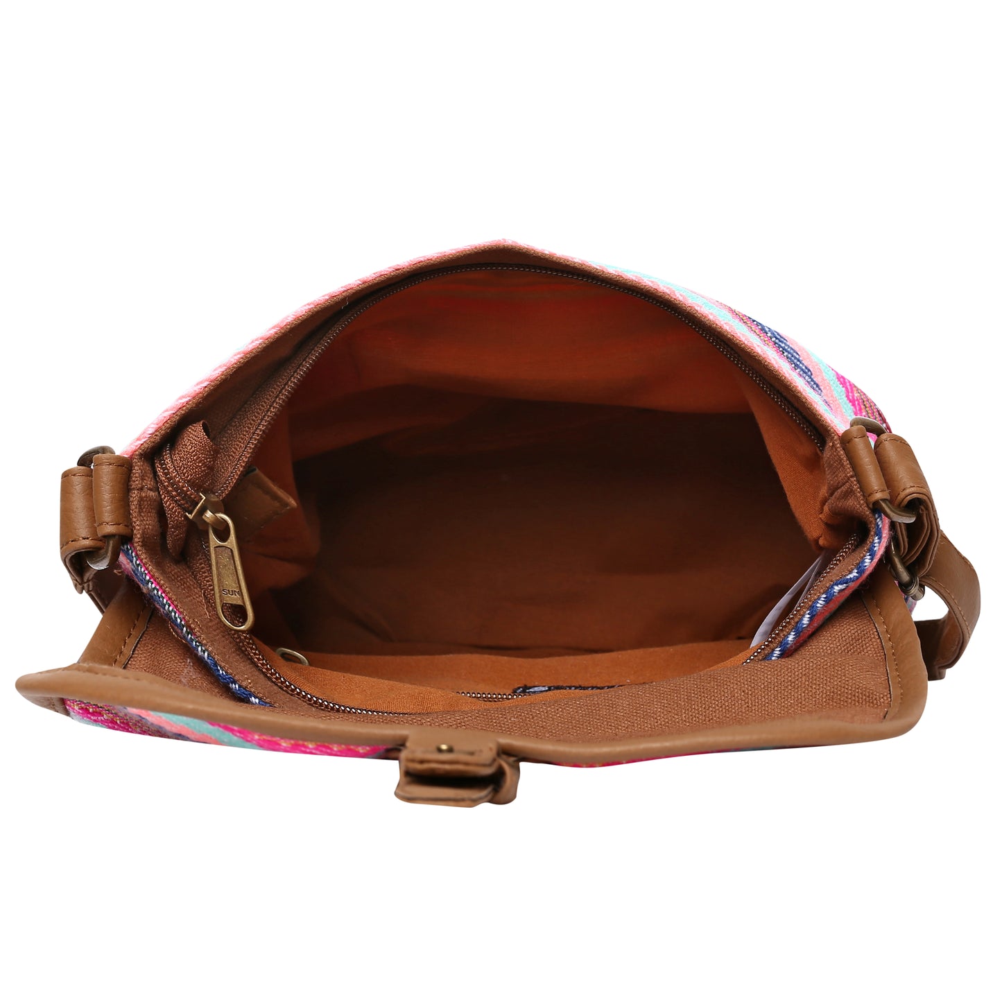 Women's Crossbody Multicolored Striped Textured Bag