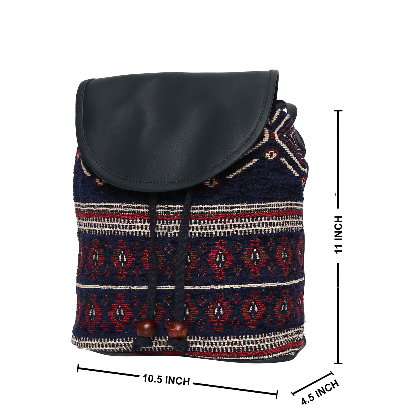 Women's Crossbody Navy Blue with Chenille Boho Print Bag