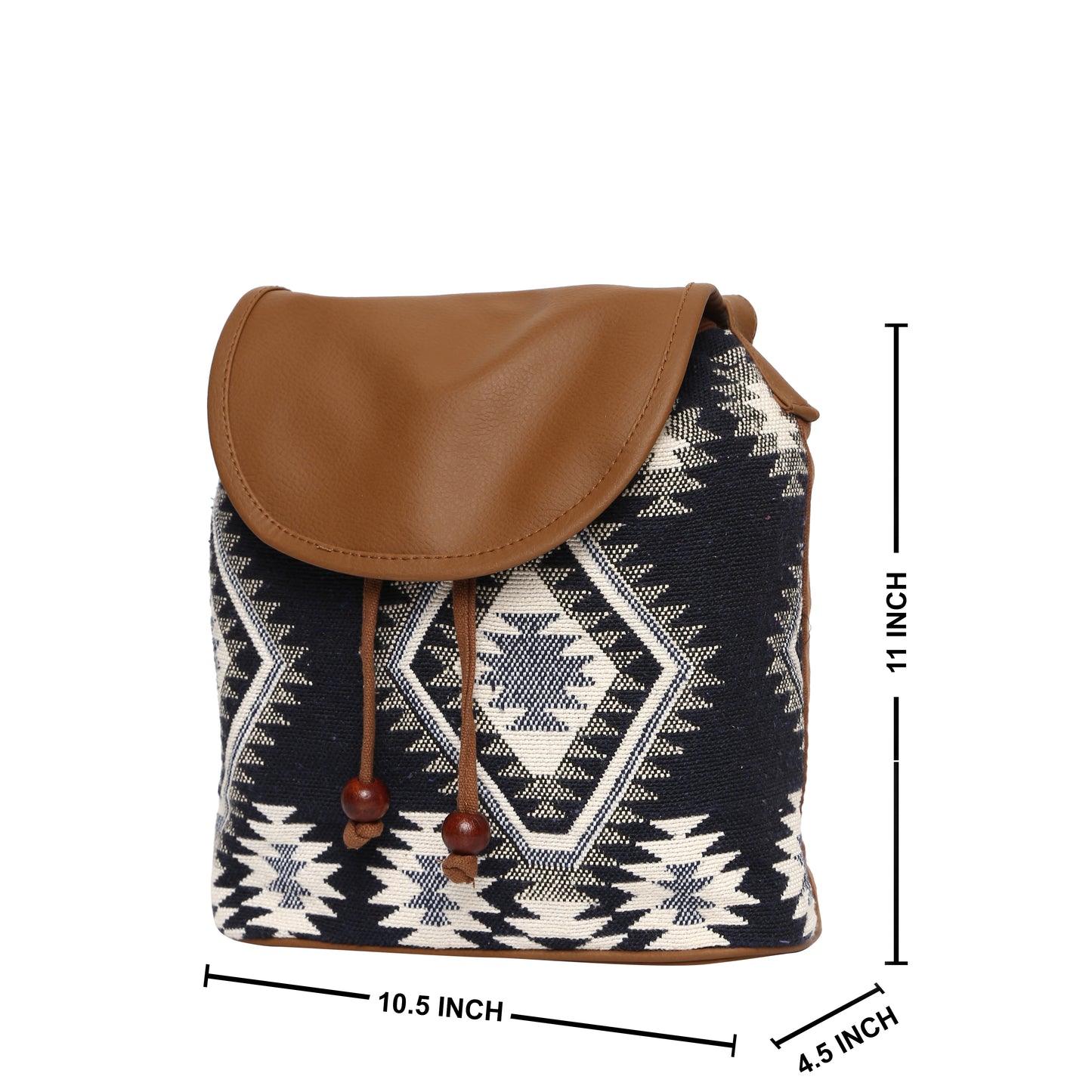 Women's Crossbody Black Aztec Print with Vegan Leather Bag