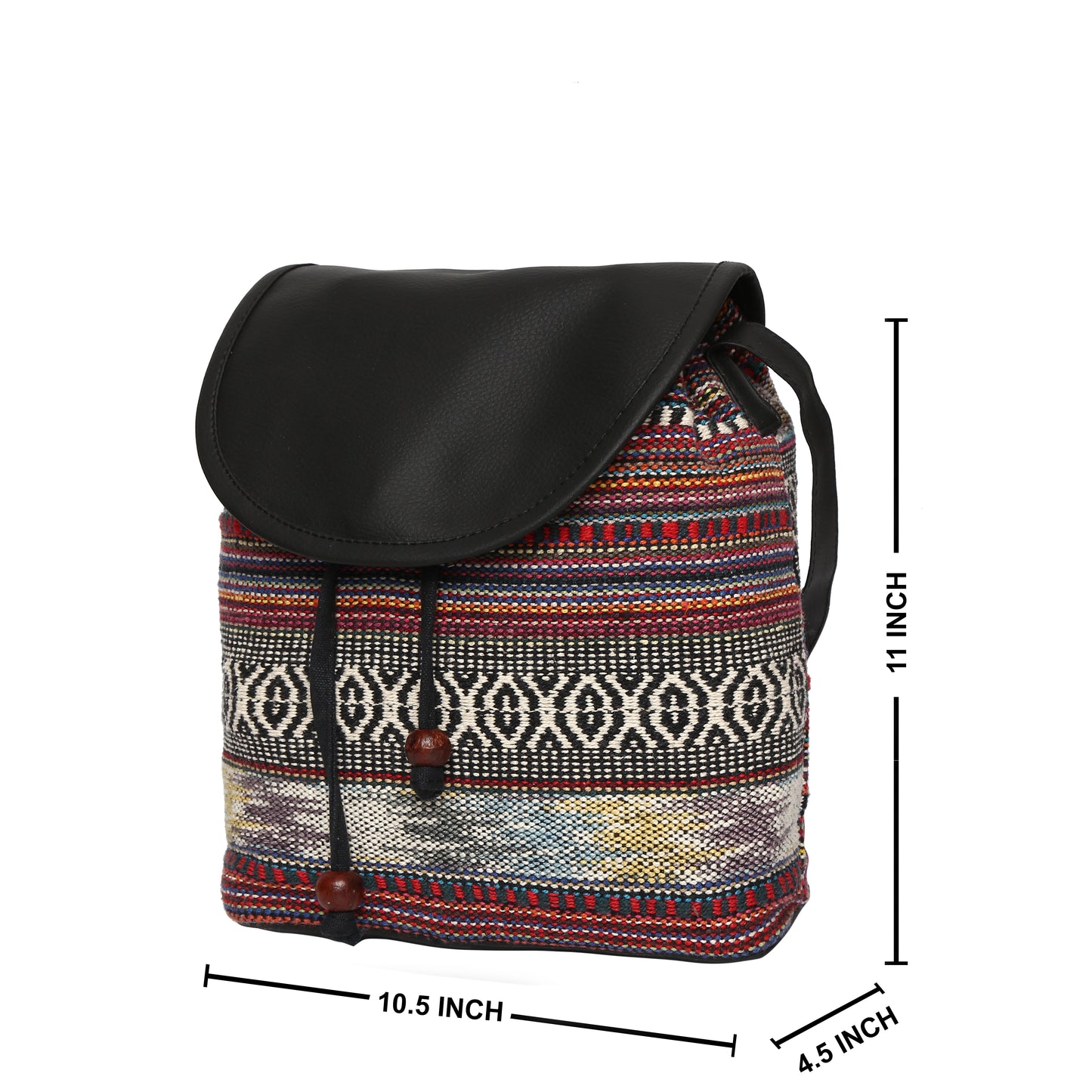 Women's Crossbody Multicolor Red Tribal Print Bucket Bag