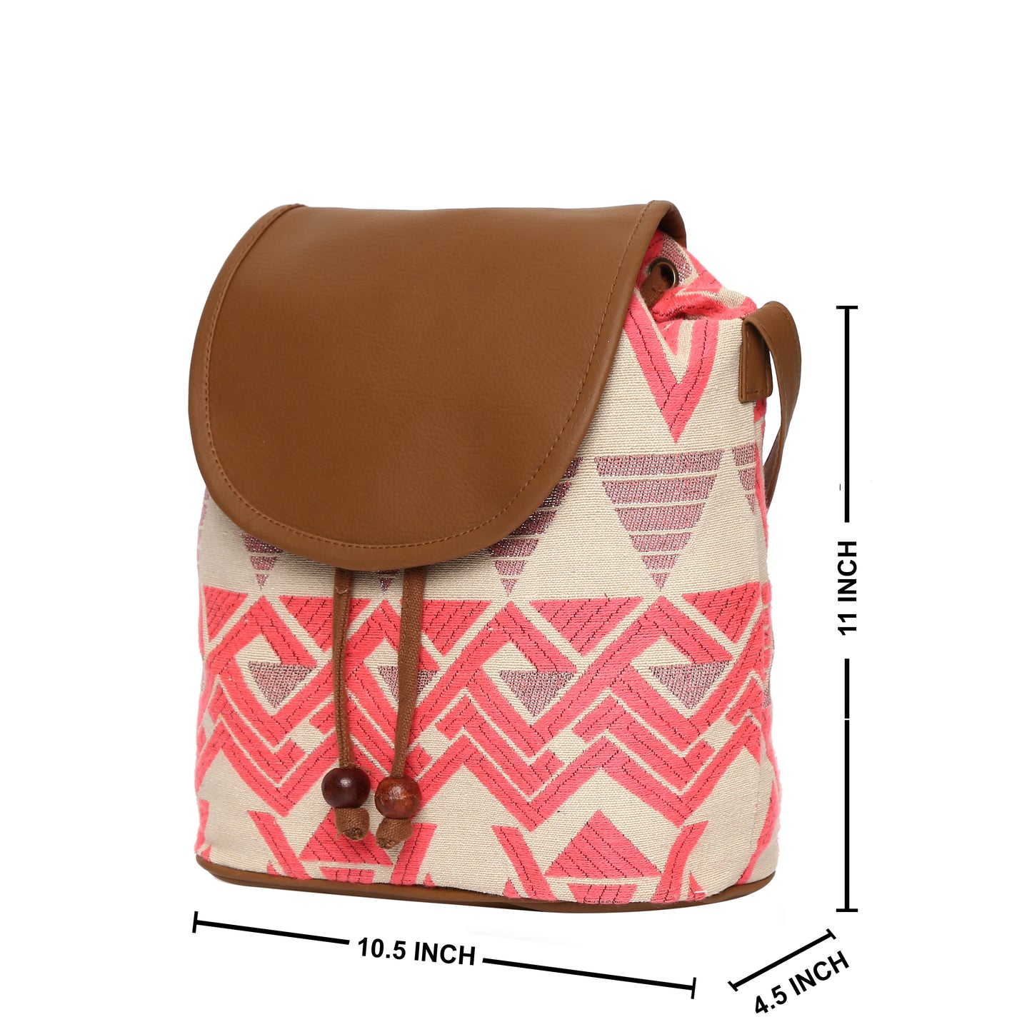 Women's Crossbody Cream and Coral Boho Print