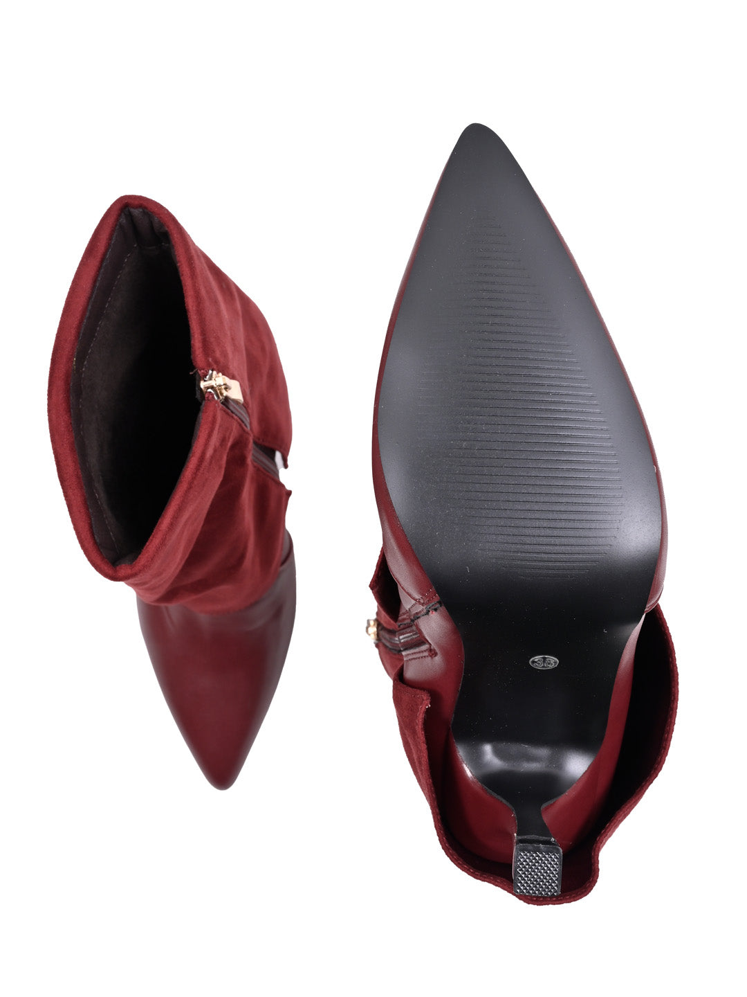 Jove Women's Burgandy Stilletto boots