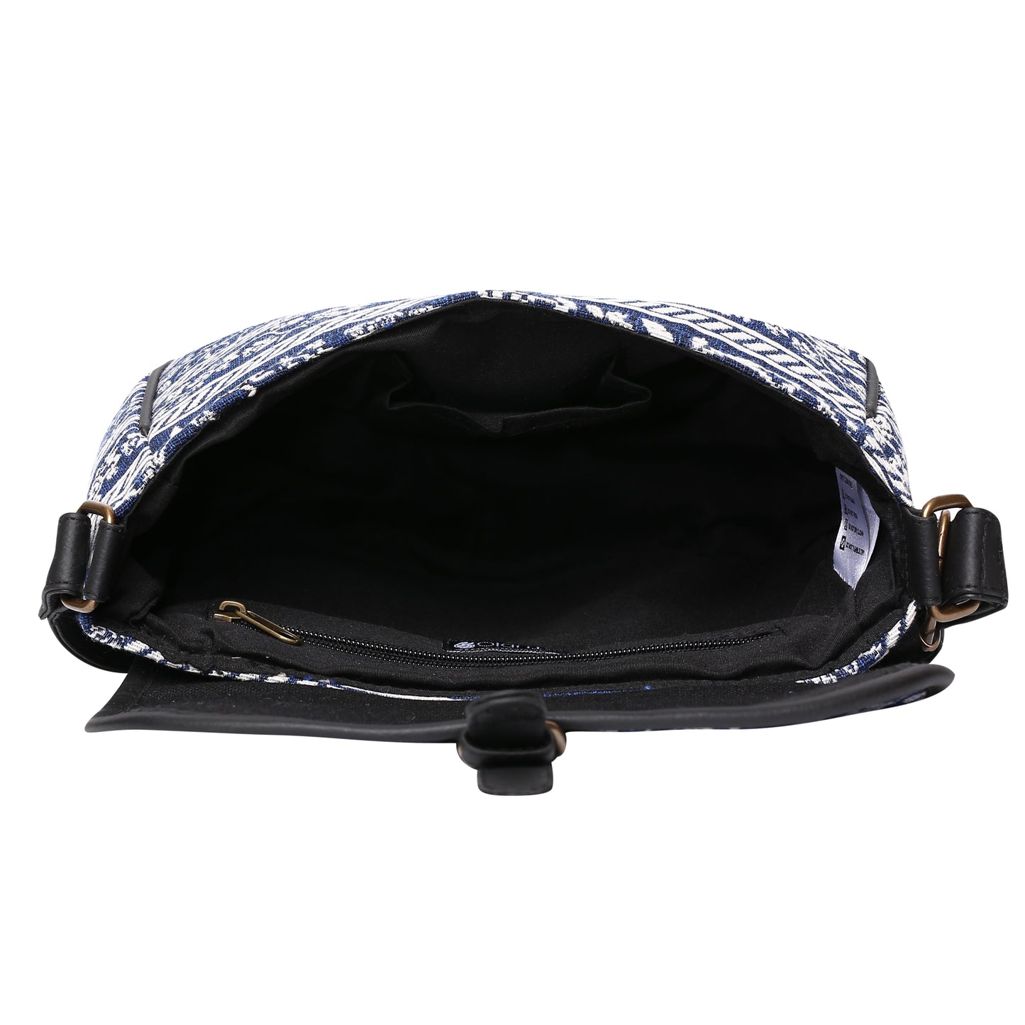 Women's Crossbody Navy Blue Floral Striped Bag